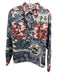 Chufy Size S Blue, Black, Red Cotton Long Sleeve Geometric Boxy Pockets Top Blue, Black, Red / S