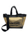 Tom Ford Gold & Black Coated Denim Leather trim Metallic Magnetic Closure Bag Gold & Black / S