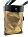 Tom Ford Gold & Black Coated Denim Leather trim Metallic Magnetic Closure Bag Gold & Black / S