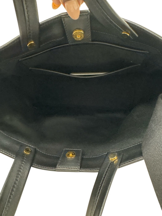 Tom Ford Gold & Black Coated Denim Leather trim Metallic Magnetic Closure Bag Gold & Black / S