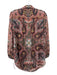 Alice + Olivia Size S Red, Yellow, Black Polyester Paisley Semi-Sheer Top Red, Yellow, Black / S