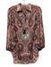 Alice + Olivia Size S Red, Yellow, Black Polyester Paisley Semi-Sheer Top Red, Yellow, Black / S