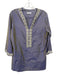 D. Dream Atelier Size M Purple, Green, Silver Silk Beaded Tunic Top Purple, Green, Silver / M
