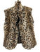 No Brand Tan & black Rabbit Fur Reversible Animal Print Vest Tan & black