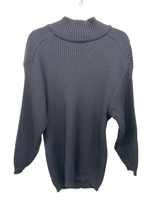 Gianfranco Ferre Size S / 40 Black Wool Ribbed V Neck Long Sleeve Sweater Black / S / 40
