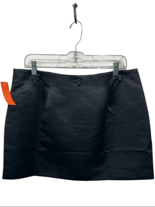 J Crew Size 8 Black Polyester Satin Mini Front Zip Loops Skirt Black / 8