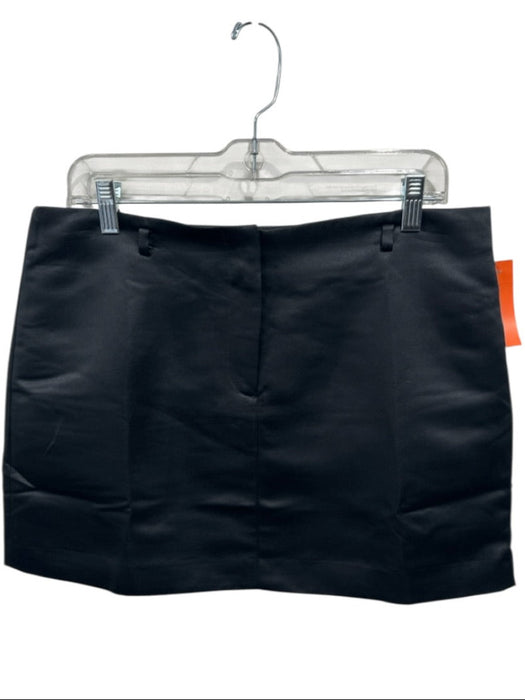 J Crew Size 8 Black Polyester Satin Mini Front Zip Loops Skirt Black / 8