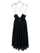 Fame & Partners Size 10 Black Nylon & Cotton Floral Lace Spaghetti Strap Dress Black / 10