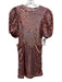 Rotate Size XS Rosegold Polyester Blend Sequin Short Balloon Sleeve Dress Rosegold / XS