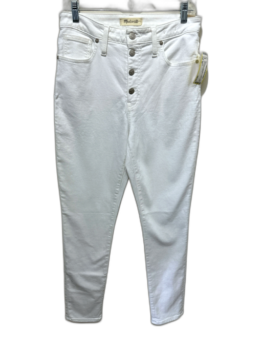 Madewell Size 29 White Cotton Blend Denim Button Fly Skinny Jeans White / 29