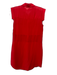 T Alexander Wang Size Small Red Silk Blend Short Sleeve Button Down Dress Red / Small
