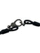 Black & Gunmetal Leather Pave Wrapped Lobster Clasp Choker Necklace Black & Gunmetal