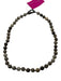 Gray & Gunmetal Stone Beads Pave Oversized Lobster Clasp Short Necklace Gray & Gunmetal