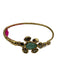 Alexis Bittar Gold, Clear, Green Gold Tone Metal Faux Stone Hammered Bracelet Gold, Clear, Green