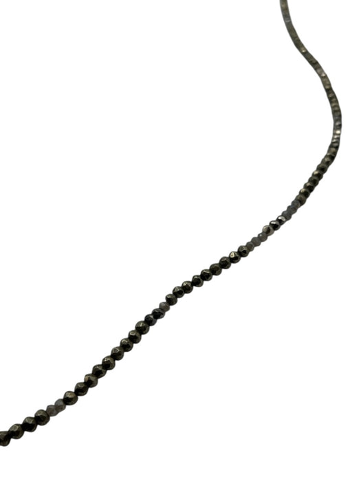 Gray & Gunmetal Pyrite Beaded Pave Lobster Clasp Necklace Gray & Gunmetal