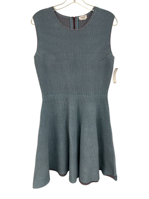 Akris Punto Size L Blue, Red, Black Viscose Blend Sleeveless Geometric Dress Blue, Red, Black / L