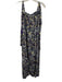 Les Reveries Size 10 Blue, Purple, Yellow Cotton Shoulder Tie Floral Maxi Dress Blue, Purple, Yellow / 10
