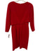 Emporio Armani Size 40 Red Polyester Long Sleeve Pleated Detail Back Zip Dress Red / 40