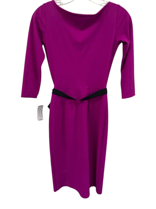 La Petite Robe Chiara Boni Size 39 Magenta Purple & Black Rayon 3/4 Sleeve Dress Magenta Purple & Black / 39