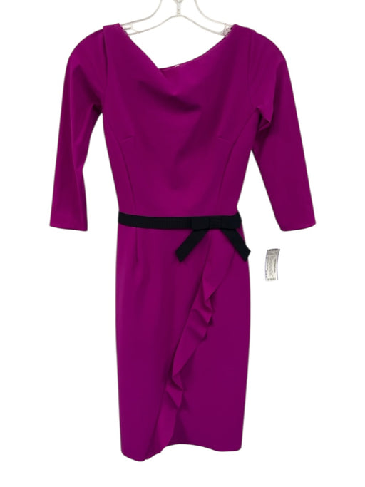 La Petite Robe Chiara Boni Size 39 Magenta Purple & Black Rayon 3/4 Sleeve Dress Magenta Purple & Black / 39