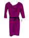 La Petite Robe Chiara Boni Size 39 Magenta Purple & Black Rayon 3/4 Sleeve Dress Magenta Purple & Black / 39
