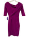 La Petite Robe Chiara Boni Size 39 Magenta Purple Rayon 3/4 Sleeve Draped Dress Magenta Purple / 39