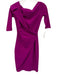 La Petite Robe Chiara Boni Size 39 Magenta Purple Rayon 3/4 Sleeve Draped Dress Magenta Purple / 39