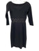 Chiara Boni Size 38 Black & Gunmetal Poliamide 3/4 Sleeve Grommet Detail Dress Black & Gunmetal / 38