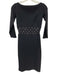Chiara Boni Size 38 Black & Gunmetal Poliamide 3/4 Sleeve Grommet Detail Dress Black & Gunmetal / 38