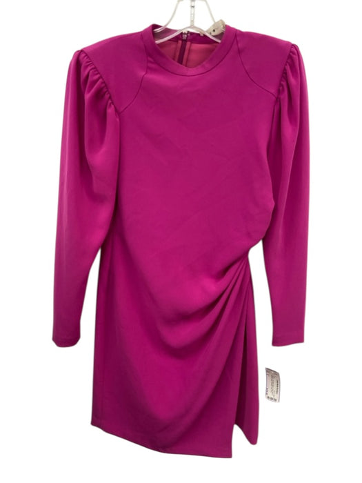 A.L.C. Size 0 Hot pink Triacetate Blend Long Sleeve rouched detail Mini Dress Hot pink / 0