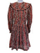 Zimmermann Size 0 Purple, Red, White Linen Blend Long Sleeve Floral Mini Dress Purple, Red, White / 0