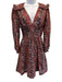 Zimmermann Size 0 Purple, Red, White Linen Blend Long Sleeve Floral Mini Dress Purple, Red, White / 0