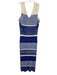 Toccin NY Size M Blue & White Viscose Blend Sleeveless Color Block Ribbed Dress Blue & White / M