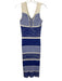 Toccin NY Size M Blue & White Viscose Blend Sleeveless Color Block Ribbed Dress Blue & White / M
