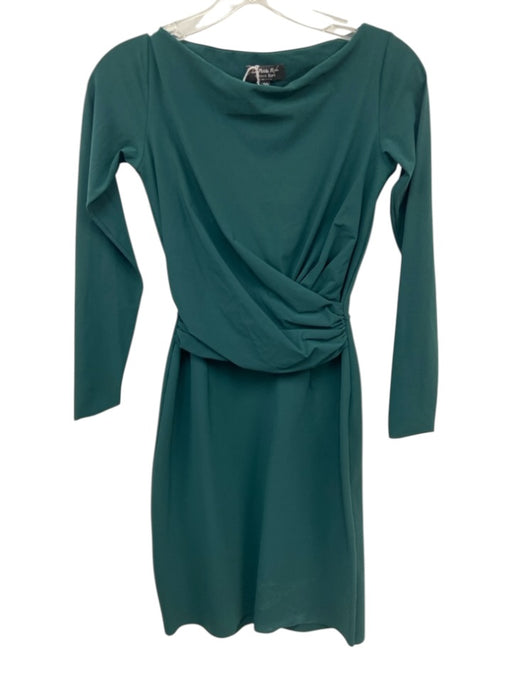 La Petite Robe Chiara Boni Size 39 Dark Green Rayon 3/4 Sleeve Draped Dress Dark Green / 39