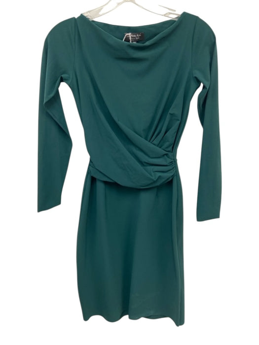 La Petite Robe Chiara Boni Size 39 Dark Green Rayon 3/4 Sleeve Draped Dress Dark Green / 39