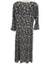 Ganni Size 34 Black & White Viscose Blend Long Sleeve Floral Button Up Dress Black & White / 34