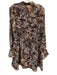 Derek Lam Size 48 Brown, White, Multi Polyester Long Sleeve Floral Dress Brown, White, Multi / 48