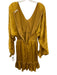 Ulla Johnson Size 6 Yellow Gold Silk Long Sleeve Striped Smock Waist Mini Dress Yellow Gold / 6
