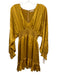 Ulla Johnson Size 6 Yellow Gold Silk Long Sleeve Striped Smock Waist Mini Dress Yellow Gold / 6