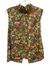 Buru Size XS Green, Yellow, Pink Cotton Sleeveless Floral Button Up Back Top Green, Yellow, Pink / XS
