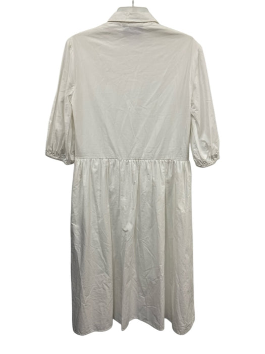 Mare Mare x Anthropologie Size XXS White Cotton 3/4 Sleeve Half Button Dress White / XXS