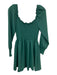 Hill House Size XS Dark Green Polyester Long Sleeve Smocked Upper Mini Dress Dark Green / XS