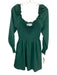 Hill House Size XS Dark Green Polyester Long Sleeve Smocked Upper Mini Dress Dark Green / XS