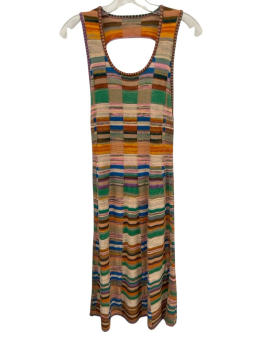 Daily Practice Size M Beige & Multi Viscose Blend Knit Variegated Stripes Dress Beige & Multi / M