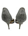 Valentino Shoe Size 37 Silver Satin Peep Toe Crystal Embellishments Pumps Silver / 37