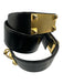 No Brand Black & Gold Leather & Metal Turnlock Waist Belt Belts Black & Gold / XS