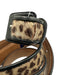 Talbots Beige & Brown Cowhide Ponyhair Animal Print Thin Coated Buckle Belts Beige & Brown / L