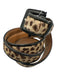 Talbots Beige & Brown Cowhide Ponyhair Animal Print Thin Coated Buckle Belts Beige & Brown / L