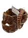 Omega Brown Leather Woven Coated Buckle Belts Brown / S